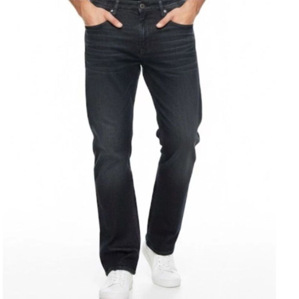 Black Brown 1826 Black Wash Whiskered Classic Fit Straight Leg Jeans Size 36X32